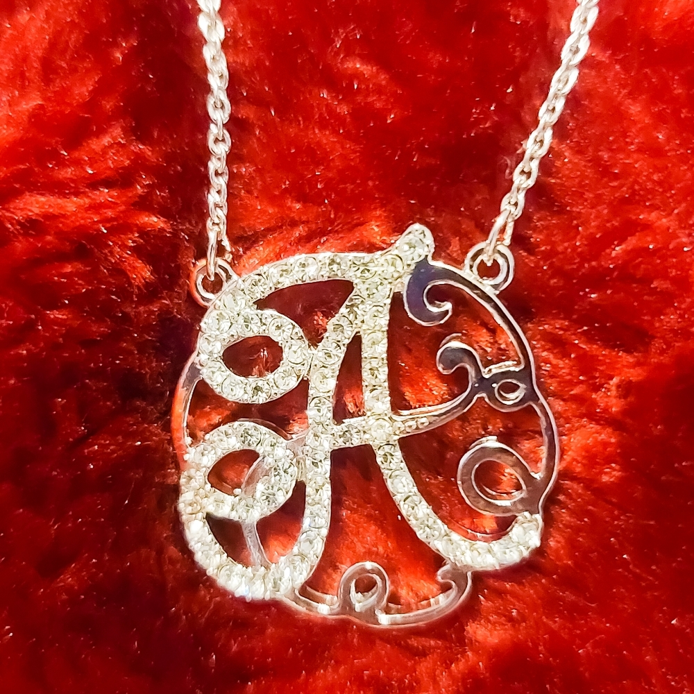 'A' monogram necklace